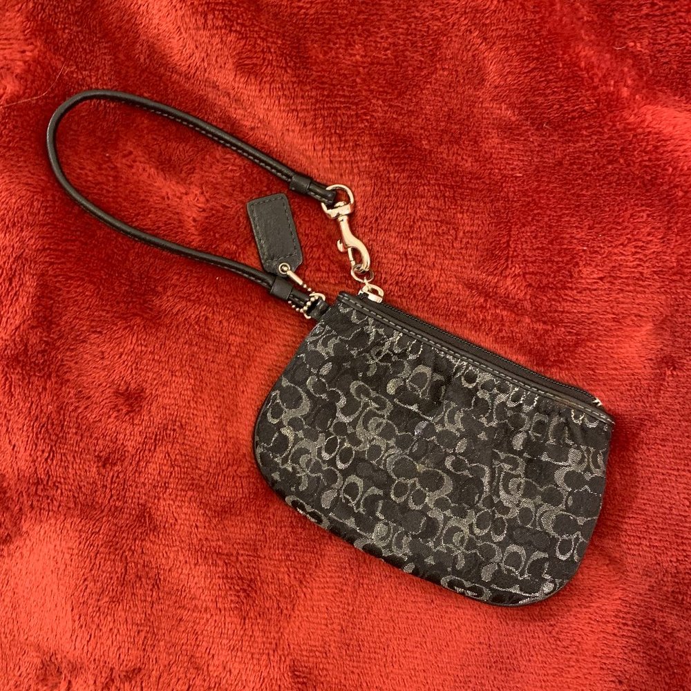 Black/Silver Coach Wristlet